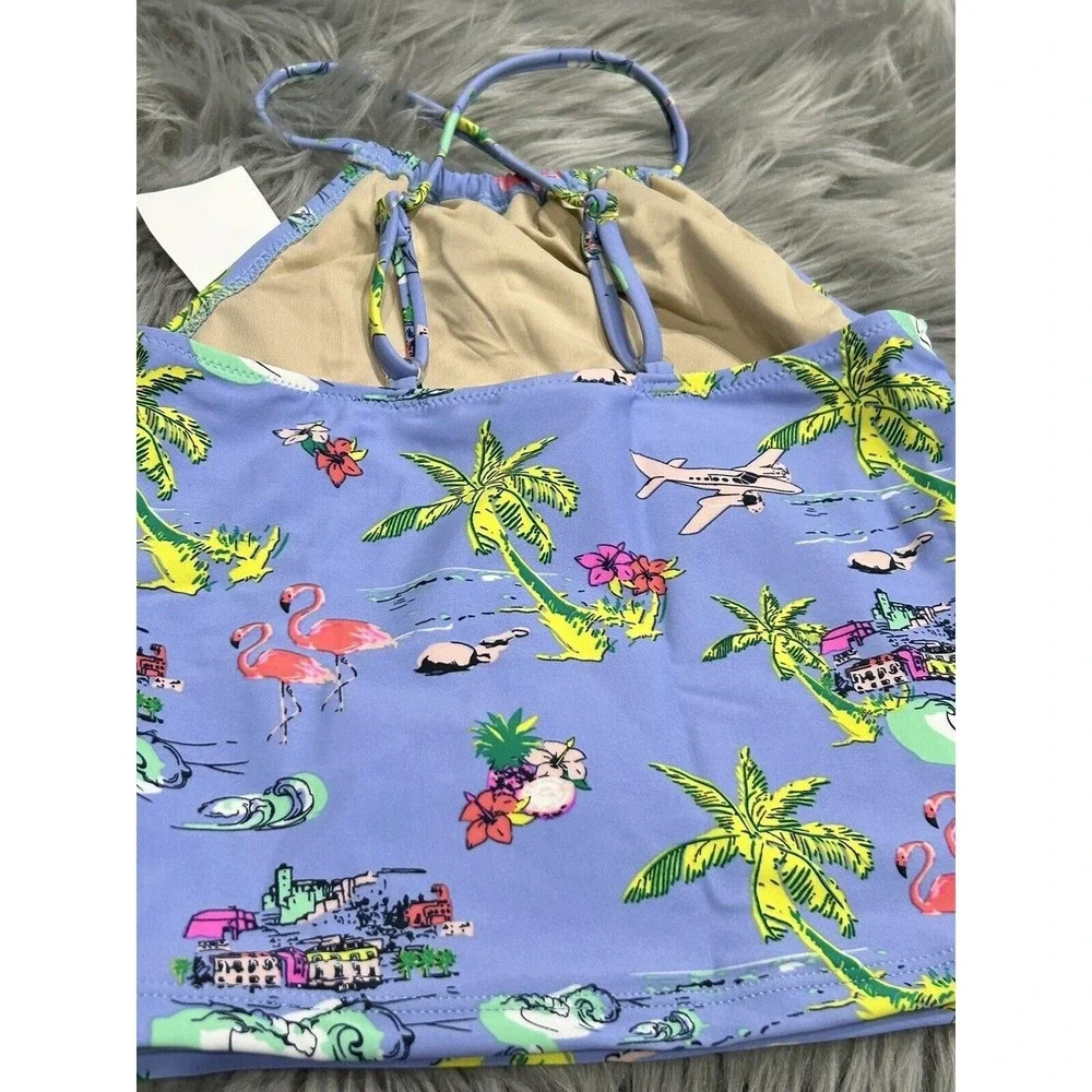 Shade‎ Critters Girls Adjustable Swim Tank Size 8 Tropical Travels Palm Tree